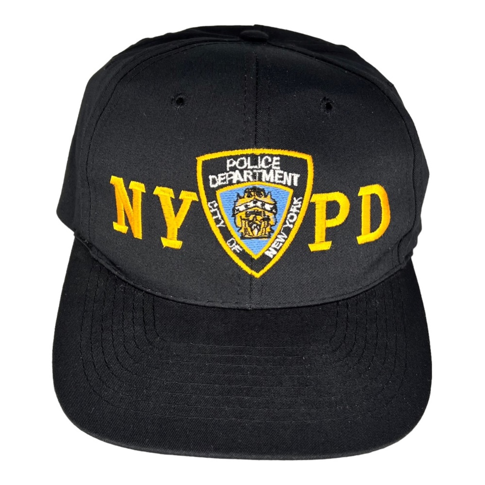 NYPD Vintage 1990s Strapback Black Hat Cap Adjustable